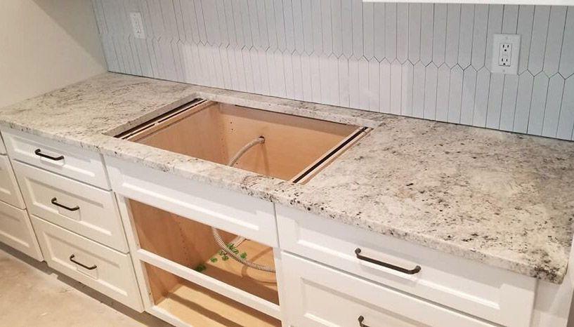 Colonial White Granite Leathered Countertop