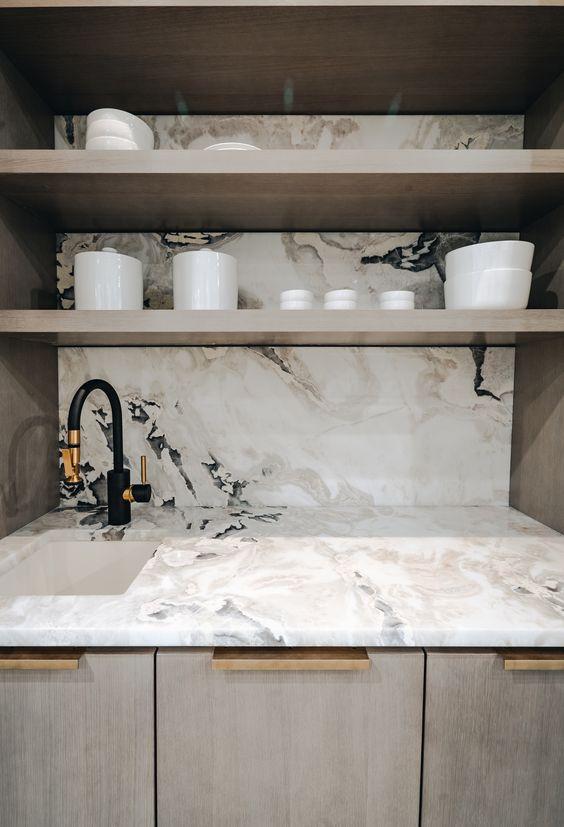 Dover White Marble Countertop and Backsplash